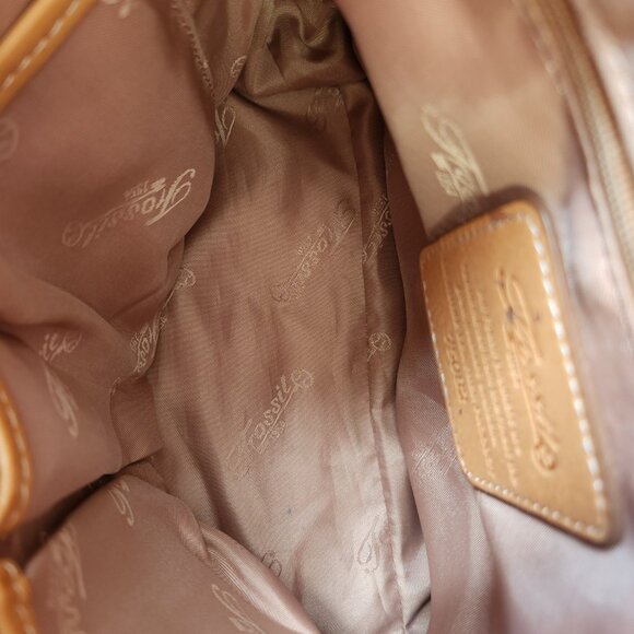 Fossil 100% Leather Beige/ Multicolor Strips Crossbody Bag - Picture 3 of 16